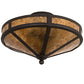 Meyda Lighting Craftsman 16" 2-Light Oil Rubbed Bronze Prime Flush Mount Light With Amber Mica Shade Glass