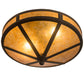 Meyda Lighting Craftsman 16" 2-Light Oil Rubbed Bronze Prime Flush Mount Light With Amber Mica Shade Glass