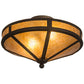 Meyda Lighting Craftsman 16" 2-Light Oil Rubbed Bronze Prime Flush Mount Light With Amber Mica Shade Glass