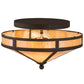 Meyda Lighting Craftsman 16" 2-Light Oil Rubbed Bronze Prime Flush Mount Light With Beige Iridescent Shade Glass