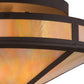 Meyda Lighting Craftsman 16" 2-Light Oil Rubbed Bronze Prime Flush Mount Light With Beige Iridescent Shade Glass