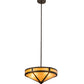 Meyda Lighting Craftsman 16" 2-Light Oil Rubbed Bronze Prime Semi-flush Mount Light With Amber Mica Shade Glass