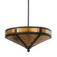 Meyda Lighting Craftsman 16" 2-Light Oil Rubbed Bronze Prime Semi-flush Mount Light With Amber Mica Shade Glass