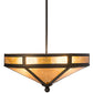 Meyda Lighting Craftsman 16" 2-Light Oil Rubbed Bronze Prime Semi-flush Mount Light With Amber Mica Shade Glass