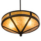 Meyda Lighting Craftsman 16" 2-Light Oil Rubbed Bronze Prime Semi-flush Mount Light With Amber Mica Shade Glass