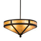 Meyda Lighting Craftsman 16" 2-Light Oil Rubbed Bronze Prime Semi-flush Mount Light With Amber Mica Shade Glass