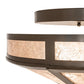 Meyda Lighting Craftsman 16" 2-Light Timeless Bronze Flush Mount Light With Silver Mica Shade Glass