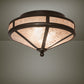 Meyda Lighting Craftsman 16" 2-Light Timeless Bronze Flush Mount Light With Silver Mica Shade Glass