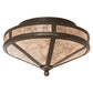 Meyda Lighting Craftsman 16" 2-Light Timeless Bronze Flush Mount Light With Silver Mica Shade Glass