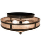 Meyda Lighting Craftsman 16" 2-Light Timeless Bronze Flush Mount Light With Silver Mica Shade Glass