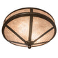 Meyda Lighting Craftsman 16" 2-Light Timeless Bronze Flush Mount Light With Silver Mica Shade Glass