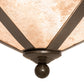Meyda Lighting Craftsman 16" 2-Light Timeless Bronze Flush Mount Light With Silver Mica Shade Glass
