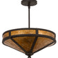 Meyda Lighting Craftsman 195459 16" 2-Light Oil Rubbed Bronze Prime Semi-flush Mount Light With Amber Mica Shade Glass