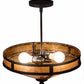 Meyda Lighting Craftsman 195459 16" 2-Light Oil Rubbed Bronze Prime Semi-flush Mount Light With Amber Mica Shade Glass