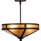 Meyda Lighting Craftsman 195459 16" 2-Light Oil Rubbed Bronze Prime Semi-flush Mount Light With Amber Mica Shade Glass