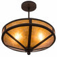 Meyda Lighting Craftsman 195459 16" 2-Light Oil Rubbed Bronze Prime Semi-flush Mount Light With Amber Mica Shade Glass