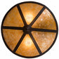 Meyda Lighting Craftsman 195459 16" 2-Light Oil Rubbed Bronze Prime Semi-flush Mount Light With Amber Mica Shade Glass