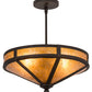 Meyda Lighting Craftsman 195459 16" 2-Light Oil Rubbed Bronze Prime Semi-flush Mount Light With Amber Mica Shade Glass