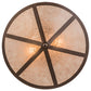 Meyda Lighting Craftsman 22" 2-Light Cafe Noir Flush Mount Light With Silver Mica Shade Glass