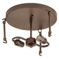 Meyda Lighting Craftsman 22" 2-Light Cafe Noir Flush Mount Light With Silver Mica Shade Glass