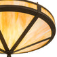 Meyda Lighting Craftsman 22" 2-Light Timeless Bronze Prime Flush Mount Light With Beige Iridescent Shade Glass