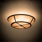 Meyda Lighting Craftsman 22" 4-Light Antique Copper Prime Flush Mount Light With Silver Mica Shade Glass