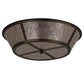 Meyda Lighting Craftsman 22" 4-Light Antique Copper Prime Flush Mount Light With Silver Mica Shade Glass