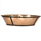 Meyda Lighting Craftsman 22" 4-Light Antique Copper Prime Flush Mount Light With Silver Mica Shade Glass