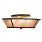 Meyda Lighting Craftsman 22" 4-Light Antique Copper Prime Flush Mount Light With Silver Mica Shade Glass