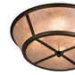 Meyda Lighting Craftsman 22" 4-Light Antique Copper Prime Flush Mount Light With Silver Mica Shade Glass