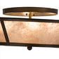 Meyda Lighting Craftsman 22" 4-Light Antique Copper Prime Flush Mount Light With Silver Mica Shade Glass