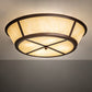 Meyda Lighting Craftsman 23" 4-Light Cafe Noir Prime Flush Mount Light With Botticino Idalight Shade