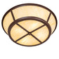 Meyda Lighting Craftsman 23" 4-Light Cafe Noir Prime Flush Mount Light With Botticino Idalight Shade