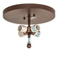 Meyda Lighting Craftsman 23" 4-Light Cafe Noir Prime Flush Mount Light With Botticino Idalight Shade