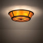 Meyda Lighting Craftsman 23" 4-Light Oil Rubbed Bronze Prime Flush Mount Light With Amber Mica Shade Glass