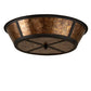 Meyda Lighting Craftsman 23" 4-Light Oil Rubbed Bronze Prime Flush Mount Light With Amber Mica Shade Glass