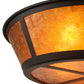 Meyda Lighting Craftsman 23" 4-Light Oil Rubbed Bronze Prime Flush Mount Light With Amber Mica Shade Glass