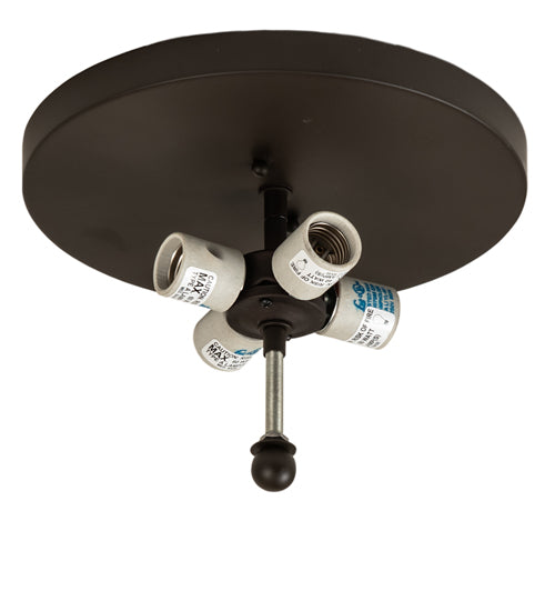 Meyda Lighting Craftsman 23" 4-Light Oil Rubbed Bronze Prime Flush Mount Light With Amber Mica Shade Glass