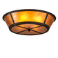 Meyda Lighting Craftsman 23" 4-Light Oil Rubbed Bronze Prime Flush Mount Light With Amber Mica Shade Glass