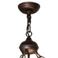 Meyda Lighting Craftsman 24" 4-Light Mahogany Bronze Target Inverted Pendant Light With Amber Mica Shade Glass