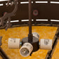 Meyda Lighting Craftsman 24" 4-Light Mahogany Bronze Target Inverted Pendant Light With Amber Mica Shade Glass