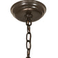 Meyda Lighting Craftsman 24" 4-Light Timeless Bronze Target Inverted Pendant Light With Silver Mica Shade Glass