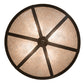 Meyda Lighting Craftsman 24" 4-Light Timeless Bronze Target Inverted Pendant Light With Silver Mica Shade Glass
