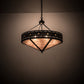 Meyda Lighting Craftsman 30" 6-Light Smoke Target Inverted Pendant Light With Silver Mica Shade Glass