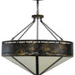 Meyda Lighting Craftsman 36" 6-Light Antique Black Prime Inverted Pendant Light With White Botticino Idalight Shade