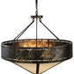 Meyda Lighting Craftsman 36" 6-Light Antique Black Prime Inverted Pendant Light With White Botticino Idalight Shade