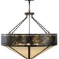 Meyda Lighting Craftsman 36" 6-Light Antique Black Prime Inverted Pendant Light With White Botticino Idalight Shade