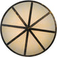 Meyda Lighting Craftsman 36" 6-Light Antique Black Prime Inverted Pendant Light With White Botticino Idalight Shade