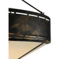 Meyda Lighting Craftsman 36" 6-Light Antique Black Prime Inverted Pendant Light With White Botticino Idalight Shade