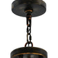 Meyda Lighting Craftsman 36" 6-Light Antique Black Prime Inverted Pendant Light With White Botticino Idalight Shade